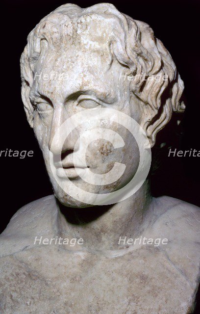 Bust of the Macedonian General Alexander the Great. Artist: Lysippos
