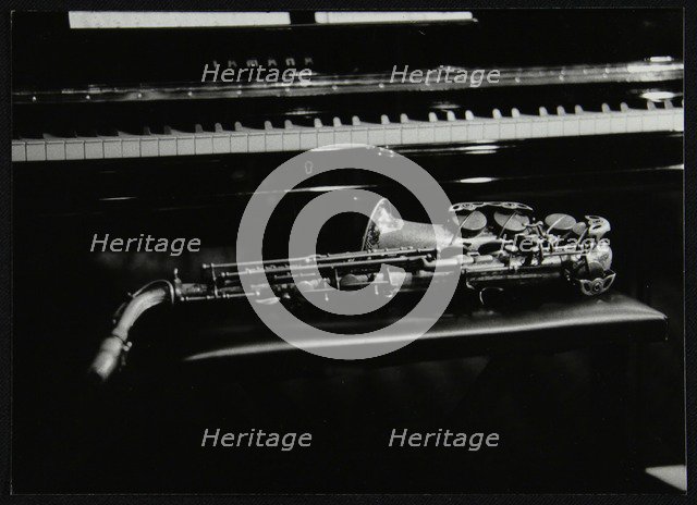 Saxophone and piano, The Fairway, Welwyn Garden City, Hertfordshire, 7 May 2000. Artist: Denis Williams