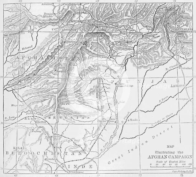'Map of Afghanistan', c1891. Creator: James Grant.