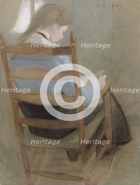 Girl Reading (Seated Girl), 1904. Creator: Helene Schjerfbeck.