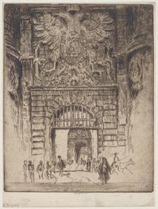 Puerta Visagara, Gate of Madrid, Toledo, 1904. Creator: Joseph Pennell.