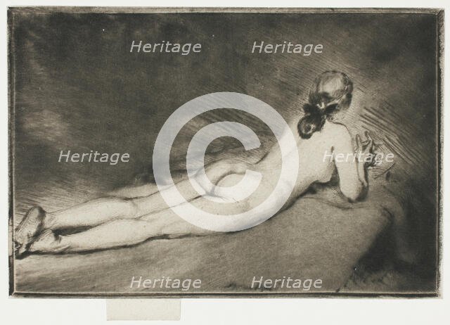 Nude Figure Lying Down, 1906. Creator: Theodore Roussel.