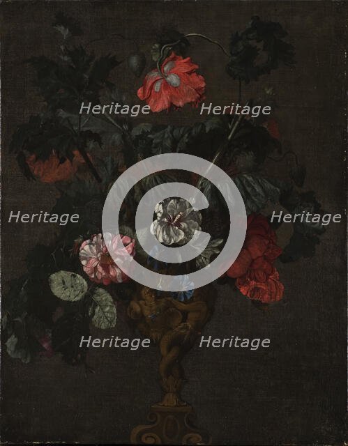 Flowers in a Sculptured Vase. Creator: Johann Daniel Preissler.