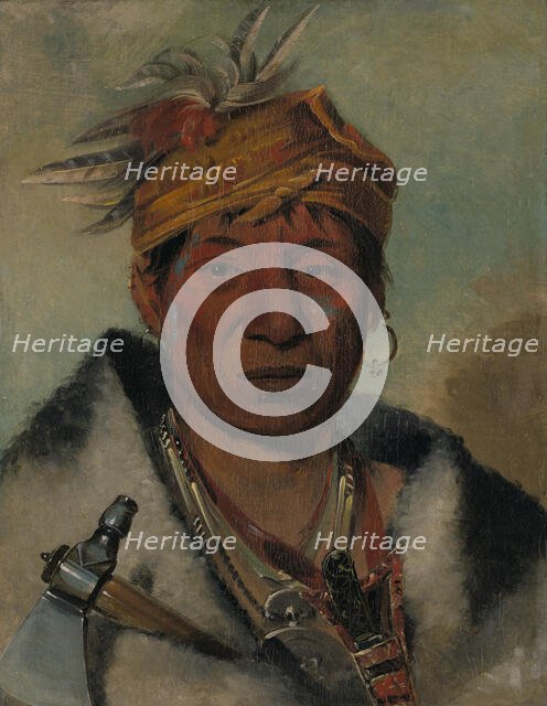 Ah-yaw-né-tak-oár-ron a Warrior, 1831. Creator: George Catlin.