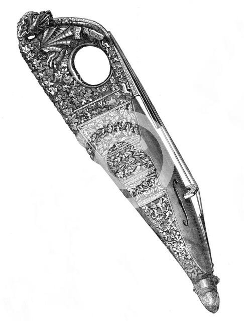 Musical Instruments at the South Kensington Museum: Violin, given by Queen Elizabeth..., 1870. Creator: Unknown.