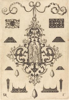 Large Pendant, Faith Standing at Centre, 1593. Creator: Daniel Mignot.