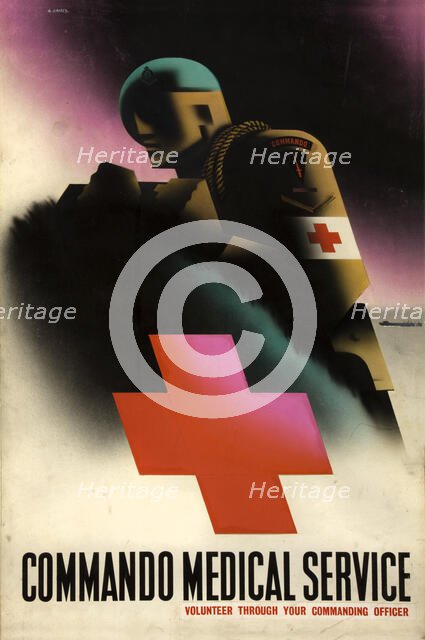 'Commando Medical Service', World War II poster, c1939-c1945. Creator: Abram Games.