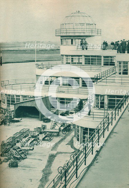 Control tower at Le Bourget Airport, Paris, c1936 (c1937). Artist: Unknown.