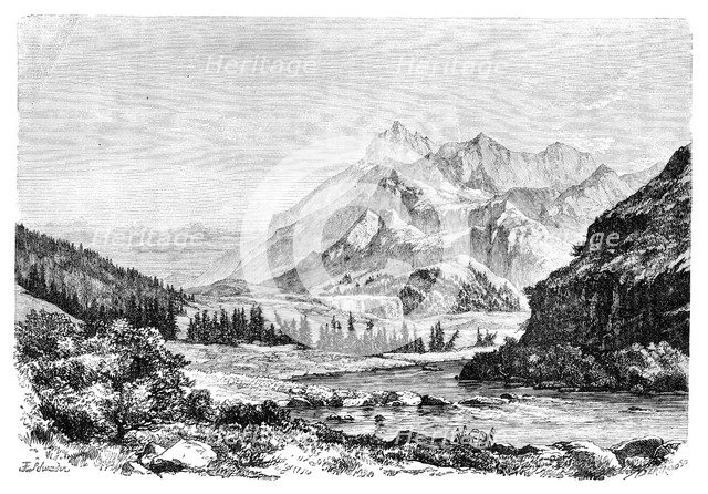 Munku-Sardyk, the Sayan Mountains, Siberia, Russia, 1895.Artist: Bertrand