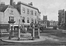'Coronation Stone and Market-Place, Kingston-on-Thames', c1896. Artist: Frith & Co.