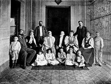 Señor Saenz Peña and members of his family, on the ex-president's seventy-third birthday, 1895. Creator: Adrian Lundstrom.