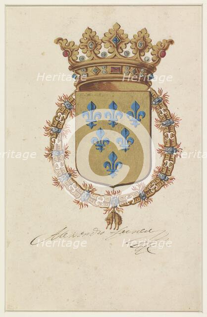Coat of arms of Alessandro Farnese, governor of the Netherlands and Duke of Parma and..., 1650-1699. Creator: Anon.