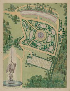 Isaace P. Martin Garden, c. 1936. Creators: William Merklin, Gilbert Sackerman, Tabea Hosier.