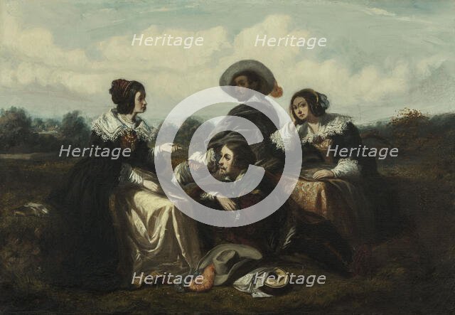 Recital. Figures in Louis XIII costume, c1830. Creator: Gustave Morin.