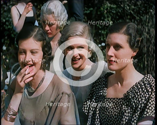 A Large Group of Female Civilians Posing for Photos, 1931. Creator: British Pathe Ltd.