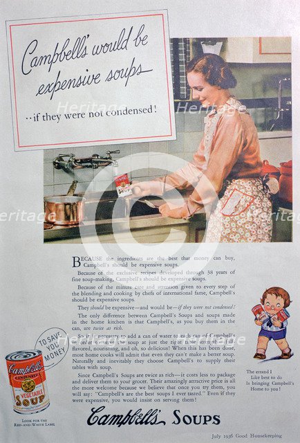 Campbell's Soups advert, 1936. Artist: Unknown