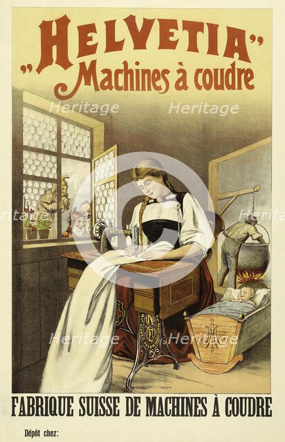 Helvetia, machines à coudre, 1890. Creator: Anonymous.