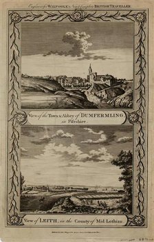 View of the Abbey and Town of Dunfermline and View of Leith. Creator: Alexander Hogg.