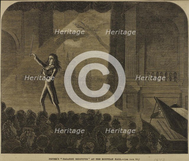 Pepper's "Paganini Redivivus" at the Egyptian Hall, 1872.  Creator: Unknown.