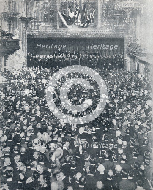 The Great Recruiting Meeting at the London Guildhall, 1914. Artist: Unknown