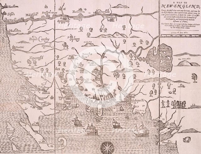 Map of New England, 1677. Creator: John Foster.