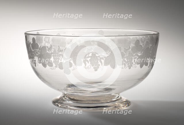 Footed Punch Bowl, c1835-55. Creator: Pobably New England Glass Works, American (1818-1888).