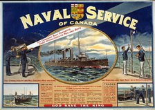 WWI Recruitment Poster for the Naval Service of Canada, 1915.