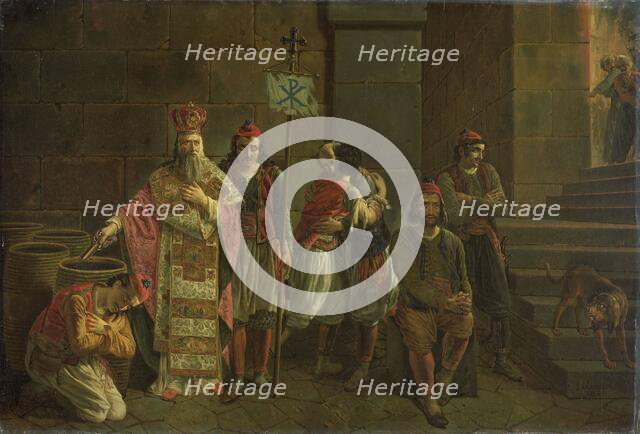 The Last Defenders of Missolonghi, 22 April 1826: an episode from the Greek War of Independence,1826 Creator: Joseph Denis Odevaere.