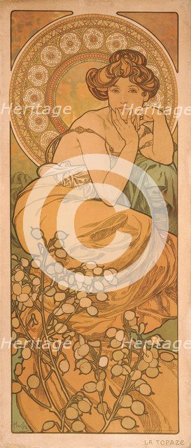 Topaz (From the series The gems). Artist: Mucha, Alfons Marie (1860-1939)