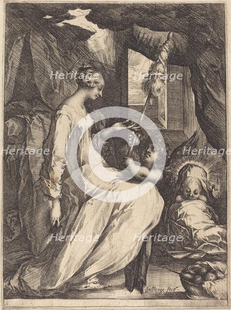 The Madonna Spinning, 1615. Creator: Jacques Bellange.