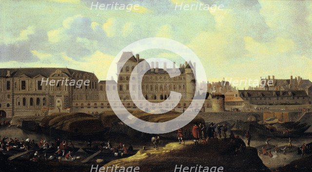 'Louvre and Petit Bourbon seen from the Seine', Paris, 17th century. Artist: Reinier Zeeman