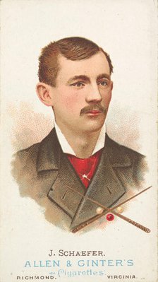Jacob Schaefer, Billiard Player, from World's Champions, Series 1 (N28) for Allen & Ginter..., 1887. Creator: Allen & Ginter.