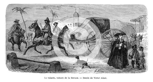 Carriage, Havana, Cuba, 1859.Artist: Victor Adam