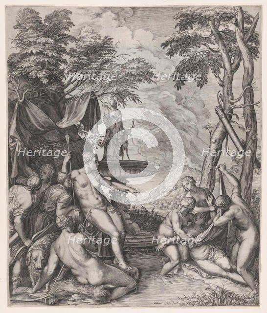 Diana Discovering Callisto's Pregnancy, 1566. Creator: Cornelis Cort.