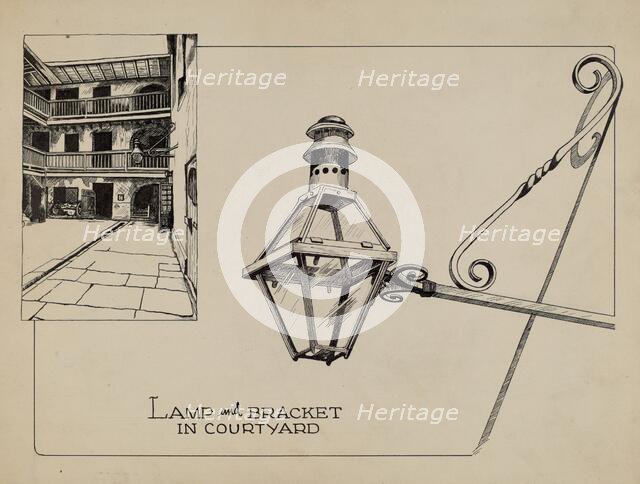 Wrought Iron Lamp, c. 1936. Creator: Ray Price.