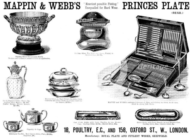 Advertisement for Mappin & Webb’s Princes Plate, 1890. Creator: Unknown.