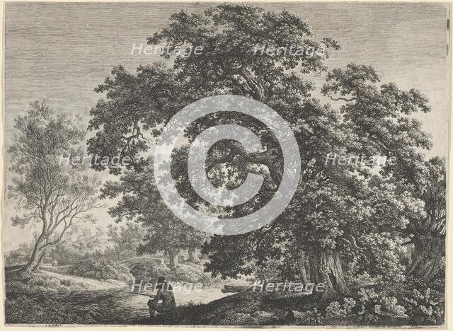 Giant Oak with a Seated Fisherman. Creator: Carl Wilhelm Kolbe the elder.