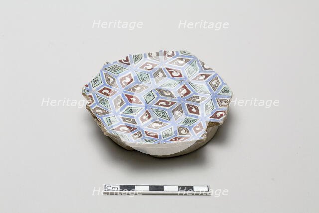 Fragmentary base of a bowl with with abstracted all-over design, early 13th century. Creator: Unknown.