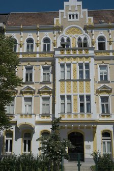 Period building in the city of Vienna, Austria, 2022. Creator: Ethel Davies.