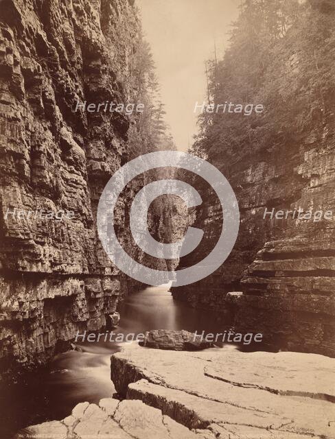 Ausable Chasm - Up the River from Table Rock, c. 1880. Creator: Seneca Ray Stoddard.