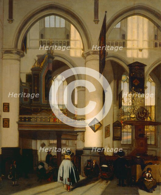 Interior of the Oude Kerk in Amsterdam, 1686. Creator: Emanuel de Witte.