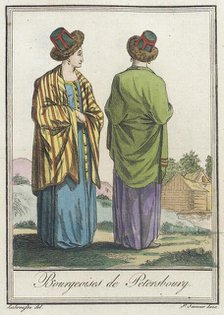 Costumes de Différents Pays, 'Bourgeoises de Petersbourg', c1797. Creator: Jacques Grasset de Saint-Sauveur.