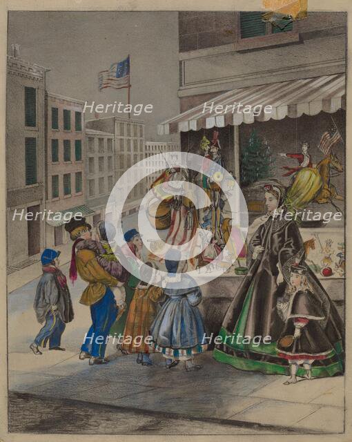 Colored Lithograph: "New Year's Eve", c. 1936. Creator: Mina Lowry.