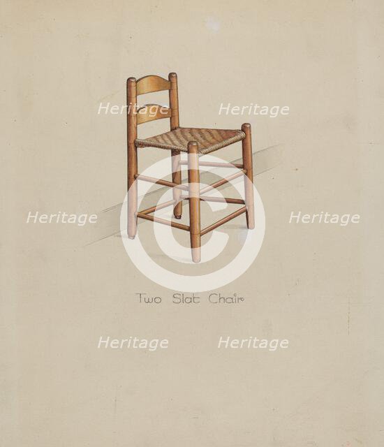 Shaker Two Slat Chair, c. 1936. Creator: Irving I. Smith.