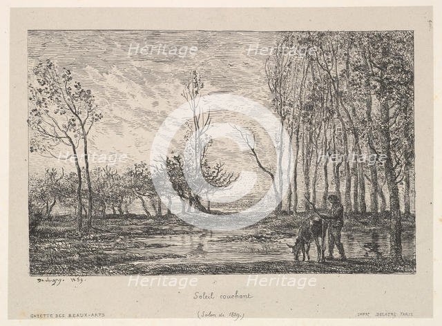 Sunset, 1859. Creator: Charles Francois Daubigny.