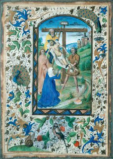 The Deposition - One of four Illuminated pages from a Book of Hours, c1430-1450. Creator: Unknown.