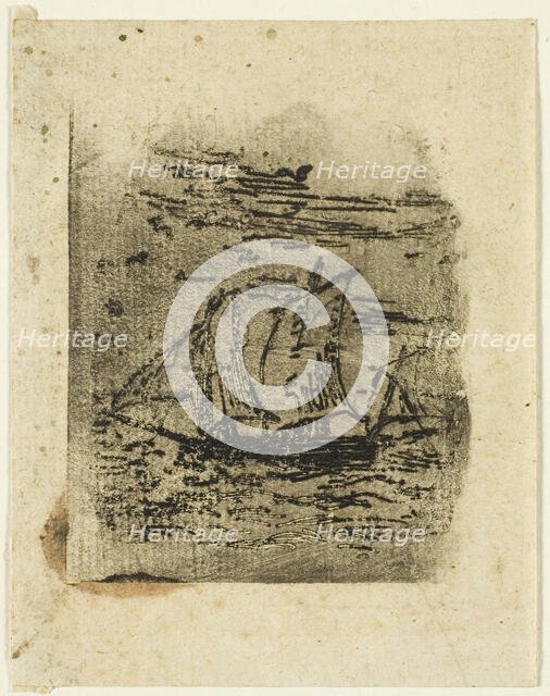 A Vessel Under Sail, c. 1847. Creator: Jean Francois Millet.