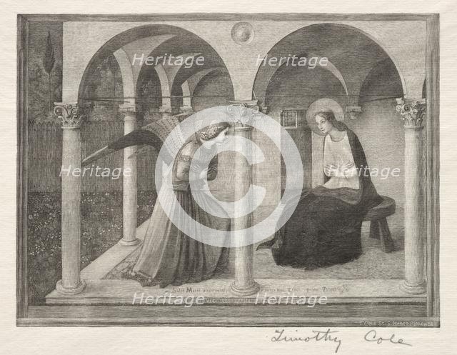 Old Italian Masters: The Annunciation, 1888-1892. Creator: Timothy Cole (American, 1852-1931).