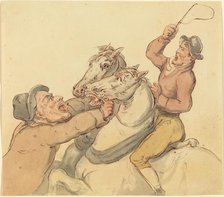 Drovers with a Pair of Rearing Horses. Creator: Thomas Rowlandson.