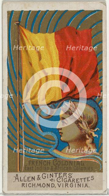French Colonial East Indian and African Colonies, from Flags of All Nations, Series 2 (N10..., 1890. Creator: Allen & Ginter.